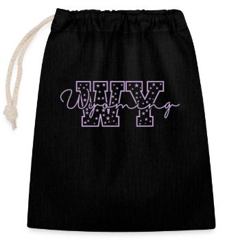 Wyoming WY Letters USA America - Closable cotton gift bag (25x30cm) - black - Front