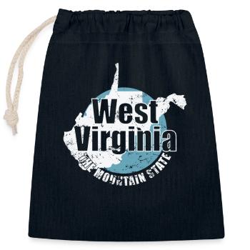 West Virginia The Mountain State USA - Verschließbarer Geschenkbeutel aus Baumwolle (25x30cm) - Navy - Vorne