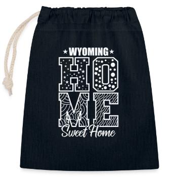 Wyoming Home Sweet Home America USA - Closable cotton gift bag (25x30cm) - navy - Front