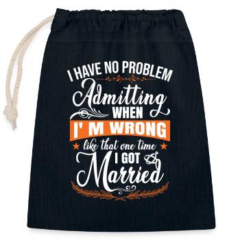 Funny Divorce Women - Closable cotton gift bag (25x30cm) - navy - Front
