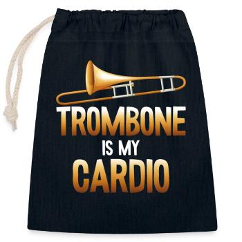 Trombone est mon groupe de musique de trompette cardio trompette - Sac cadeau en coton avec cordon (25 x 30 cm) - bleu marine - Devant