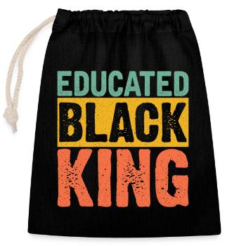 Educated Black King T-Shirt Black Pride - Verschließbarer Geschenkbeutel aus Baumwolle (25x30cm) - Schwarz - Vorne