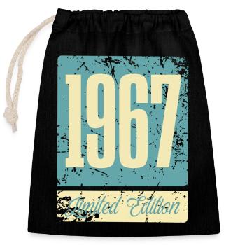 1967 Geboren Geburtstag Geburtsjahr - Verschließbarer Geschenkbeutel aus Baumwolle (25x30cm) - Schwarz - Vorne