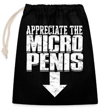 Micropenis Small Penis Sex Cock Club Micro - Closable cotton gift bag (25x30cm) - black - Front