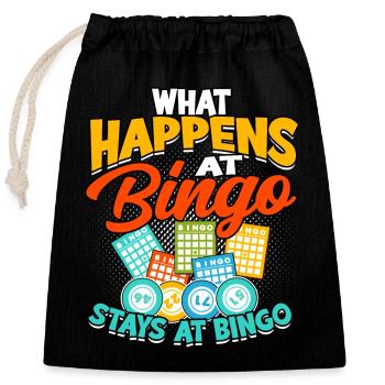 bingo glücksspiel bingospieler oma spiel lotterie - Verschließbarer Geschenkbeutel aus Baumwolle (25x30cm) - Schwarz - Vorne