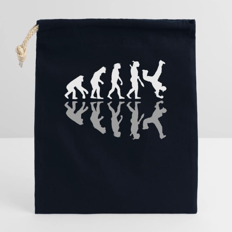 Breakdancing Human Evolution Dancer Breakdance Verschließbarer Geschenkbeutel aus Baumwolle (25x30cm)