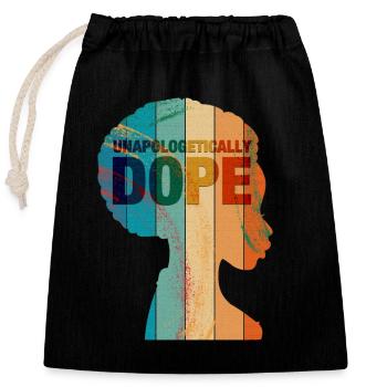 Unapologetically african american queen black - Sac cadeau en coton avec cordon (25 x 30 cm) - noir - Devant