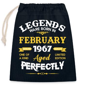 Vintage Aged To Perfection February 1967 - Closable cotton gift bag (25x30cm) - navy - Front