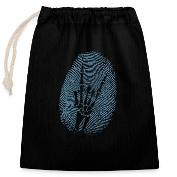 Heavy Metal Fingerabdruck Musikrichtung - Verschließbarer Geschenkbeutel aus Baumwolle (25x30cm) - Schwarz - Vorne