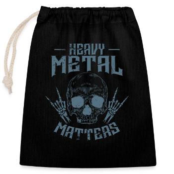 Heavy Metal Matters Knochenschädel Musik - Verschließbarer Geschenkbeutel aus Baumwolle (25x30cm) - Schwarz - Vorne