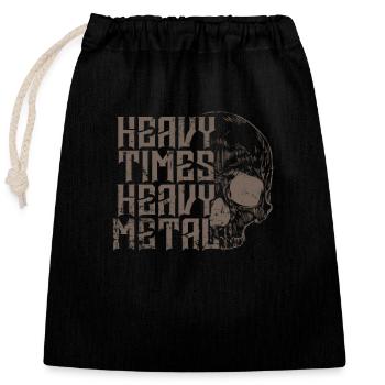 Heavy Times Heavy Metal Musik Band Genre - Verschließbarer Geschenkbeutel aus Baumwolle (25x30cm) - Schwarz - Vorne