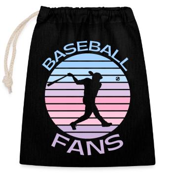 Baseball-Fans - Verschließbarer Geschenkbeutel aus Baumwolle (25x30cm) - Schwarz - Vorne