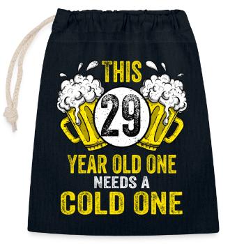 Männer Bier Geburtstag lustig 29 Jahre alt Bierliebhaber - Verschließbarer Geschenkbeutel aus Baumwolle (25x30cm) - Navy - Vorne