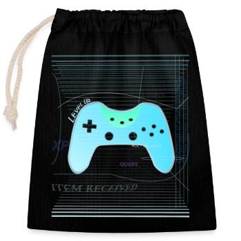 Digital Controller - Closable cotton gift bag (25x30cm) - black - Front