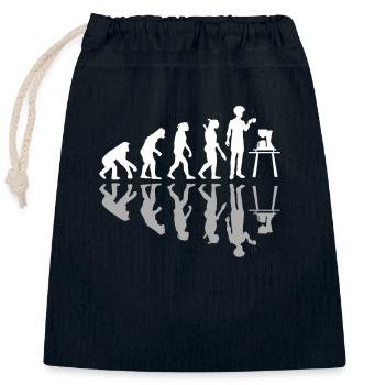 Human Evolution Home Brewing Coffeemaker Barista - Closable cotton gift bag (25x30cm) - navy - Front