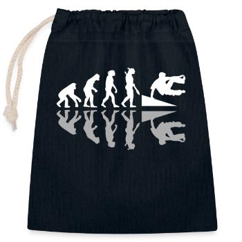 Human Evolution Parkour Freerunning Freerunner - Verschließbarer Geschenkbeutel aus Baumwolle (25x30cm) - Navy - Vorne