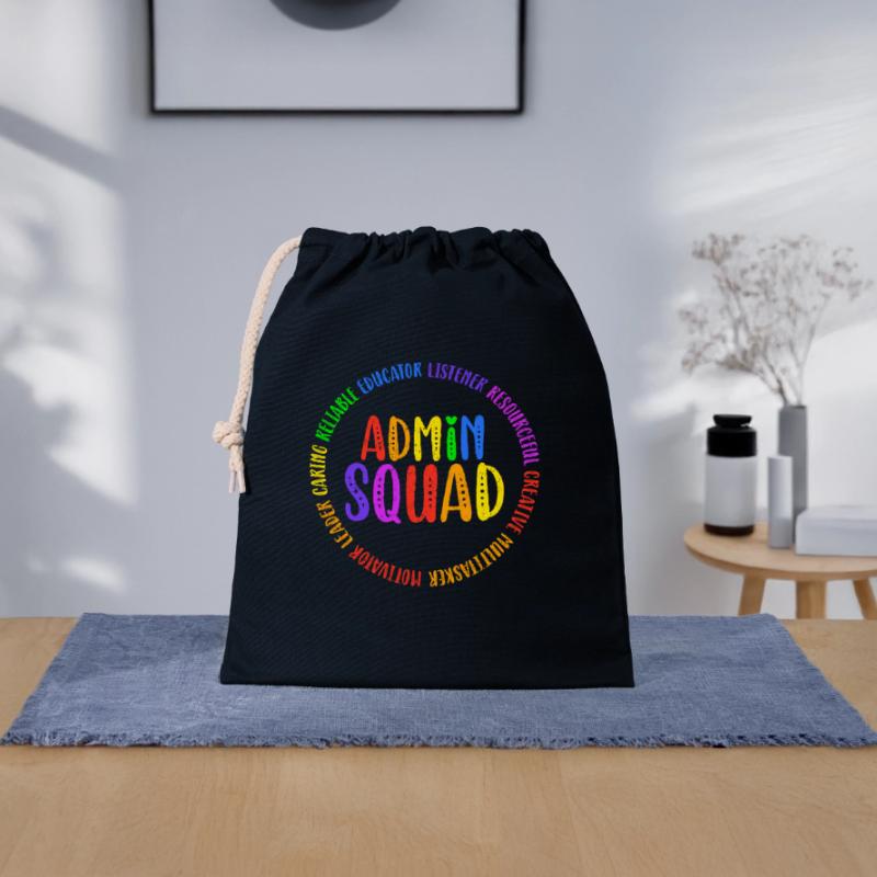 Admin Squad Admin Assistant Administrative Cool Verschließbarer Geschenkbeutel aus Baumwolle (25x30cm)