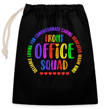 Mignon secrétaire de l’école Bureau d’appréciation de l’administration - Sac cadeau en coton avec cordon (25 x 30 cm) - noir - Devant