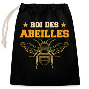 Roi Des Abeilles - Sac cadeau en coton avec cordon (25 x 30 cm) - noir - Devant