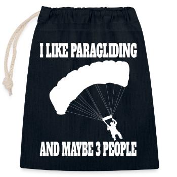 Paragleiter Gleitschirmfliegen Paragliding - Verschließbarer Geschenkbeutel aus Baumwolle (25x30cm) - Navy - Vorne