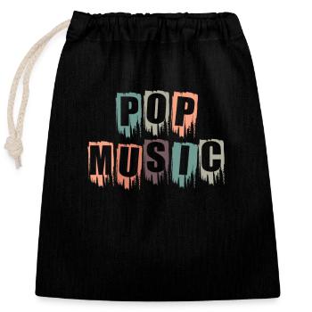 Musique Pop R’n’B Chanteurs Stars Rap - Sac cadeau en coton avec cordon (25 x 30 cm) - noir - Devant