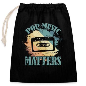 Pop Music Matters R’n’B Singer Stars - Sac cadeau en coton avec cordon (25 x 30 cm) - noir - Devant