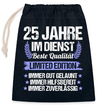 25 Jahre im Dienst 25 Jähriges Dienstjubiläum - Verschließbarer Geschenkbeutel aus Baumwolle (25x30cm) - Navy - Vorne