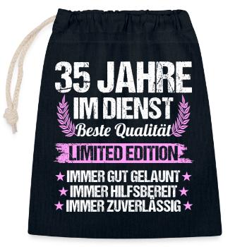 35 Jahre im Dienst 35 Jähriges Dienstjubiläum - Verschließbarer Geschenkbeutel aus Baumwolle (25x30cm) - Navy - Vorne