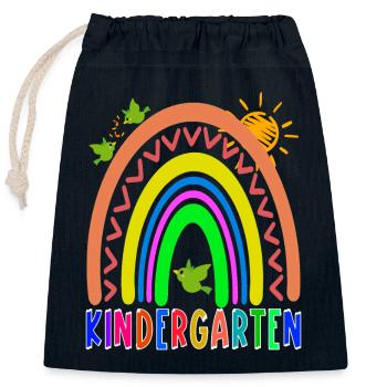 Kindergarten Regenbogenlehrer Kinder zurück in die Schule - Verschließbarer Geschenkbeutel aus Baumwolle (25x30cm) - Navy - Vorne