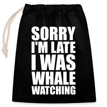 Un observateur de baleines dit que les baleines aiment les baleines à bosse - Sac cadeau en coton avec cordon (25 x 30 cm) - noir - Devant