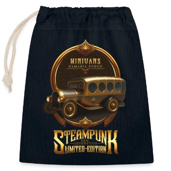 STEAMPUNK OLDTIMER OLDTIMER RETRO VAN - Verschließbarer Geschenkbeutel aus Baumwolle (25x30cm) - Navy - Vorne