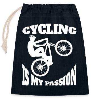 Cycling Mountainbike Cycling Bike Tour - Closable cotton gift bag (25x30cm) - navy - Front
