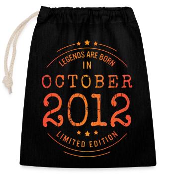 Anniversaire Octobre 2012 Edition Limitée Millésime - Sac cadeau en coton avec cordon (25 x 30 cm) - noir - Devant