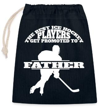 Winter Sports Dad Ice Hockey Daddy Ice Hockey Team - Closable cotton gift bag (25x30cm) - navy - Front