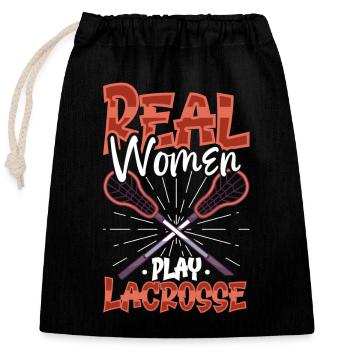 Lacrosse-spieler Lacrosse-trainer Lax Player - Verschließbarer Geschenkbeutel aus Baumwolle (25x30cm) - Schwarz - Vorne