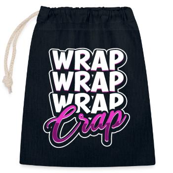 Wrap Wrap Wrap Crap - Soie aérienne - Sac cadeau en coton avec cordon (25 x 30 cm) - bleu marine - Devant
