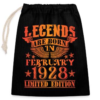 Anniversaire Février 1928 Edition Limitée Millésime - Sac cadeau en coton avec cordon (25 x 30 cm) - noir - Devant
