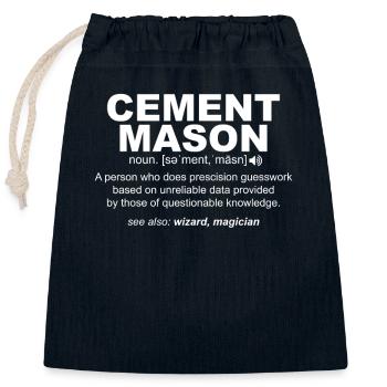 Zementmaurer Definition Lustiger Humor Zementarbeiter - Verschließbarer Geschenkbeutel aus Baumwolle (25x30cm) - Navy - Vorne