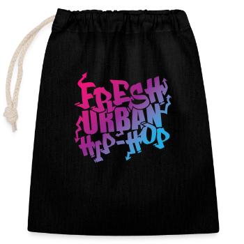 Fresh Urban Hip Hop Music Genre Rap - Closable cotton gift bag (25x30cm) - black - Front