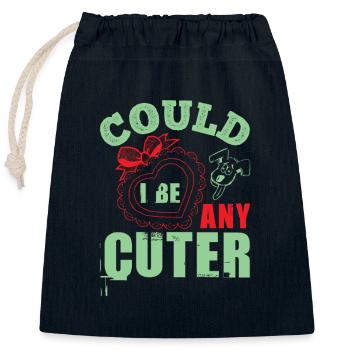 COULD I BE ANY CUTER DOG - Closable cotton gift bag (25x30cm) - navy - Front
