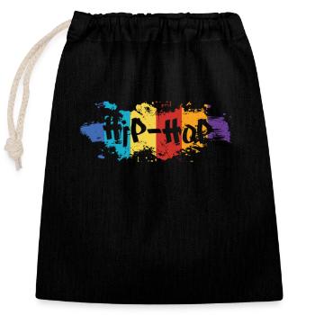 Hip Hop Music Rap Music Freestyle - Closable cotton gift bag (25x30cm) - black - Front