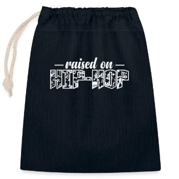 Raised on Hip Hop Music Genre Rap - Closable cotton gift bag (25x30cm) - navy - Front