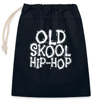 Old Skool Hip Hop Music Genre Rap - Closable cotton gift bag (25x30cm) - navy - Front