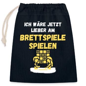 Ich wäre jetzt lieber beim Brettspiele spielen - Verschließbarer Geschenkbeutel aus Baumwolle (25x30cm) - Navy - Vorne