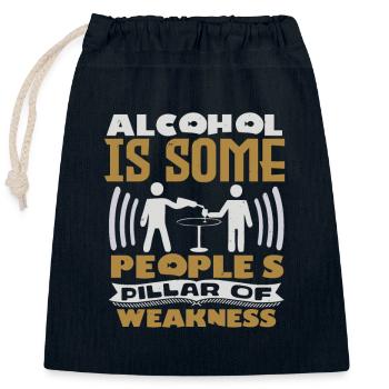 ALKOHOL IST DIE SÄULE DER SCHWÄCHE EINIGER MENSCHEN - Verschließbarer Geschenkbeutel aus Baumwolle (25x30cm) - Navy - Vorne