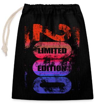 Limited Edition 2000 - Birthday - Year - Closable cotton gift bag (25x30cm) - black - Front
