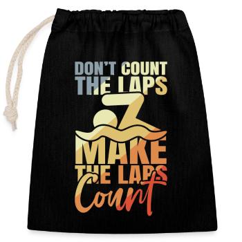 Motivating swim spell - Closable cotton gift bag (25x30cm) - black - Front