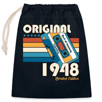 Januar Jahrgang 1948 75. Geburtstag Geschenk 40er - Verschließbarer Geschenkbeutel aus Baumwolle (25x30cm) - Navy - Vorne