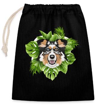 Tropical Australian Shepherd - Verschließbarer Geschenkbeutel aus Baumwolle (25x30cm) - Schwarz - Vorne
