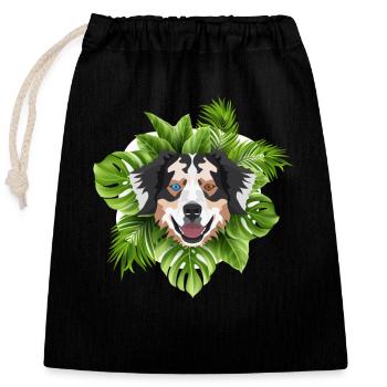 Tropical Australian Shepherd - Verschließbarer Geschenkbeutel aus Baumwolle (25x30cm) - Schwarz - Vorne